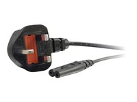 C2G Non-Polarised Power Cord - Strømkabel - power IEC 60320 C7 til BS 1363 (han) - AC 250 V - 1 m - formet - sort - United Kingdom 80611