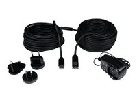 StarTech.com 20m USB 2.0 Active Extension Cable - M/F - USB extension cable - USB (M) to USB (F) - USB 2.0 - 66 ft - active - black - USB2AAEXT20M - USB forlængerkabel - USB (han) til USB (hun) - USB 2.0 - 20 m - aktiv - sort - for P/N: SVA5H2NEUA, UUSBOTG USB2AAEXT20M