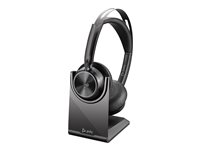 Poly Voyager Focus 2 - Headset - på øret - Bluetooth - trådløs - aktiv støjfjerning - USB-C via Bluetooth adapter - sort - Zoom Certified, Certified for Microsoft Teams 9T9J4AA#AC3