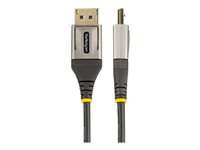 StarTech.com 3ft (1m) VESA Certified DisplayPort 1.4 Cable, 8K 60Hz HDR10, Ultra HD 4K 120Hz DP Video Cable, DisplayPort to DisplayPort Cable, DP Cord for Monitors/Displays, M/M - DP 1.4 Cable with Latches (DP14VMM1M) - DisplayPort kabel - DisplayPort (han) til DisplayPort (han) - DisplayPort 1.4 - 1 m - 4K120 Hz (3840 x 2160) support, 8K60 Hz (7680 x 4320) support, formet, passivt - sort, grå DP14VMM1M