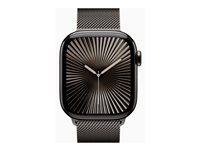 Apple Watch Series 10 (GPS + Cellular) - 42 mm - skifer titanium - smart ur med milanesisk løkke - rustfrit stålnet - skifer - håndledsstørrelse: 130-180 mm - 64 GB - LTE, Wi-Fi 4, UWB, Bluetooth - 4G - 34.4 g MX053QN/A