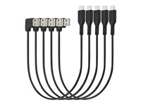 Kensington Charge & Sync USB-C Cable (5-pack) - USB-kabel - USB (han) vinklet til 24 pin USB-C (han) lige - USB 2.0 - 20 V - 3 A - 32.7 cm - sort (pakke med 5) K65610WW