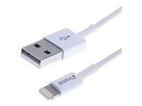 Insmat - Lightning-kabel - USB han til Lightning han - 2 m - dobbelt afskærmet - hvid 133-1019