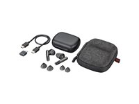 HP Poly Voyager Free 60 UC - Ægte trådløse øretelefoner med mik. - i øret - Bluetooth - aktiv støjfjerning - USB-C via Bluetooth adapter - carbon-sort - Zoom Certified 7Y8H4AA