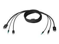 Belkin Secure KVM Combo Cable - Tastatur- / mus- / video- / lydkabel - TAA-kompatibel - USB, ministik, DisplayPort (han) til mini-phone stereo 3.5 mm, USB Type B, DisplayPort (han) - 1.83 m - sort F1D9019B06T