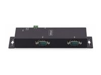 StarTech.com 2P Serial to Ethernet Adapter, IP LAN to RS232 DB9 Converter - Enhedsserver - 2 porte - 100Mb LAN, RS-232 - væg/DIN-skinnemonterbar - TAA-kompatibel I23-SERIAL-ETHERNET