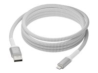 dbramante1928 re-charge - Lightning-kabel - USB han til Lightning han - 2.5 m - flettet kabel, 100 % genbrugt plastik CB25ALGR7119