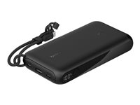 Belkin BoostCharge - Powerbank - med display - 20000 mAh - 20 Watt - PD - 3 output-stikforbindelser (2 x USB-C, USB) - på kabel: USB-C - sort BPB028HQBK