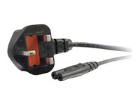 C2G Non-Polarised Power Cord - Strømkabel - power IEC 60320 C7 til BS 1363 (han) - AC 250 V - 2 m - formet - sort - United Kingdom 80612