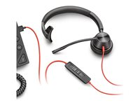Poly Blackwire 3310-M - Blackwire 3300 series - headset - på øret - kablet - USB-C, 3,5 mm jackstik - sort - Certified for Microsoft Teams 760Q7AA