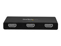 StarTech.com 3-Port Multi Monitor Adapter, USB-C to 3x HDMI Video Splitter, USB Type-C DP 1.2 Alt Mode to HDMI MST Hub, Dual 4K 30Hz or Triple 1080p, Thunderbolt 3 Compatible, Windows Only - Multi Stream Transport (MSTCDP123HD) - Videoadapter - 24 pin USB-C han til HDMI hun - 30 cm - sort - 4K30 Hz (3840 x 2160) support - for P/N: TB33A1C MSTCDP123HD