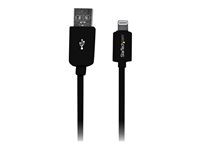 StarTech.com 3m (10ft) Long Black Apple® 8-pin Lightning Connector to USB Cable for iPhone / iPod / iPad - Charge and Sync Cable (USBLT3MB) - Lightning-kabel - Lightning han til USB han - 3 m - sort - for P/N: BOX4CABLE USBLT3MB