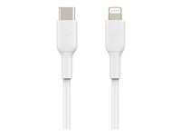 Belkin BoostCharge - Lightning-kabel - USB-C han til Lightning han - 2 m - hvid - USB Power Delivery (18 W) CAA003BT2MWH