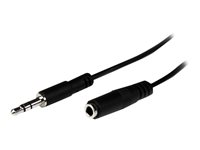 StarTech.com 1m Slim 3.5mm Stereo Extension Audio Cable - M/F - Mini stereo Extension - 3.5mm Extension - heaDPhone Ext cord (MU1MMFS) - Forlængerkabel til audio - mini-phone stereo 3.5 mm han til mini-phone stereo 3.5 mm hun - 1 m - sort - for P/N: MU15MMS, MU6MMS, SV211DPUA, SV211DPUA4K, SV211HDUA4K MU1MMFS