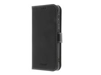 Insmat Flip Case - Flipomslag til mobiltelefon - ægte læder, termoplastisk polyuretan (TPU) - sort - for Samsung Galaxy Xcover 5 650-2944
