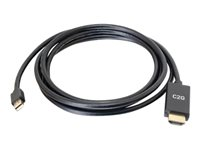 C2G 10ft Mini DisplayPort Male to HDMI Male Passive Adapter Cable - 4K 30Hz - Videoadapter - Mini DisplayPort han til HDMI han - 3.05 m - sort - passivt, 4K support 84437