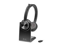Poly Savi 7320 - Savi 7300 series - headset - på øret - DECT - trådløs - USB-A via DECT adapter - sort - UC-certificeret 8L545AA#ABB