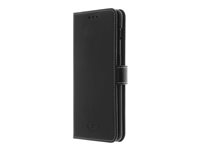 Insmat Exclusive Flip Case - Flipomslag til mobiltelefon - læder, polykarbonat - sort - for OnePlus 7 650-2758