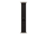 Apple - Løkke for smart watch - 49 mm, naturlig titanfinish - S/M størrelse - sort/trækul - for Watch Hermès Series 9, SE 3, Series 10, Series 11, Series 8, Series 9, Ultra 2, Ultra 3 MFT84ZM/A