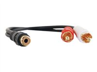 C2G Value Series Y-Cable - Lyd adapter - RCA hun til RCA han - afskærmet - sort 80138