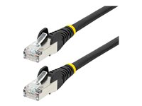 StarTech.com 1.5m CAT6a Ethernet Cable - Black - Low Smoke Zero Halogen (LSZH) - 10GbE 500MHz 100W PoE++ Snagless RJ-45 w/Strain Reliefs S/FTP Network Patch Cord - Patchkabel - RJ-45 (han) til RJ-45 (han) - 1.5 m - S/FTP - CAT 6a - IEEE 802.3bt - knastfri, strenget, formet, halogenfri - sort NLBK-150-CAT6A-PATCH
