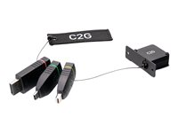 C2G Retractable Table Box Mount 4K HDMI Adapter Ring with Color Coded Mini DisplayPort, DisplayPort, and USB-C - Videoadapter-kit - sort - 4K support 29880