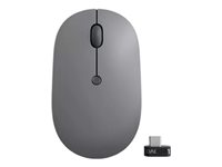 Lenovo Go - Mus - ergonomisk - højre- og venstrehåndet - blå optisk - 5 knapper - trådløs - 2.4 GHz - USB-C trådløs modtager - stormgrå - for ThinkPad X1 Yoga Gen 8 21HQ 4Y51C21216