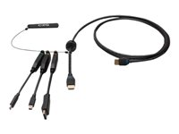 C2G 6ft (1.8m) 4K HDMI Premium Cable and Dongle Adapter Ring with Color Coded Mini DisplayPort, DisplayPort, and USB-C - Videoadapter-kit - sort - guldglimtede kontakter, 4K60 Hz support, 4K30 Hz support (DisplayPort), 4K30 Hz support (mDP) C2G30052