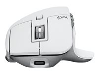 Logitech Master Series MX Master 3S for Mac - Mus - ergonomisk - optisk - 7 knapper - trådløs - 2.4 GHz, Bluetooth - bleg grå - for Apple MacBook 910-006572