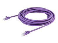 StarTech.com 5m CAT6 Ethernet Cable, 10 Gigabit Snagless RJ45 650MHz 100W PoE Patch Cord, CAT 6 10GbE UTP Network Cable w/Strain Relief, Purple, Fluke Tested/Wiring is UL Certified/TIA - Category 6 - 24AWG (N6PATC5MPL) - Patchkabel - RJ-45 (han) til RJ-45 (han) - 5 m - CAT 6 - knastfri - lilla N6PATC5MPL
