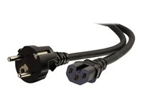 C2G 250 Volt Hot Condition European Power Cord - Forlængerkabel til strøm - power CEE 7/7 (han) til IEC 60320 C15 - AC 250 V - 2 m - formet - sort - Europa 80638