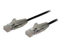 StarTech.com 2.5m Slim LSZH CAT6 Ethernet Cable, 10 Gigabit Snagless RJ45 100W PoE Patch Cord, CAT 6 10GbE UTP Network Cable w/Strain Relief, Black, Fluke Tested/ETL/Low Smoke Zero Halogen - Category 6 - 28AWG (N6PAT250CMBKS) - Patchkabel - RJ-45 (han) til RJ-45 (han) - 2.5 m - CAT 6 - knastfri - sort N6PAT250CMBKS