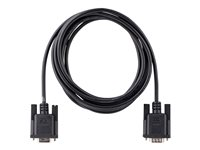 StarTech.com 3m RS232 Serial Null Modem Cable, Crossover Serial Cable w/Al-Mylar Shielding, DB9 Serial COM Port Cable Female to Male, Compatible w/DTE Devices - Tool-Less Design w/Thumbscrews, Black, F/M (9FMNM-3M-RS232-CABLE) - Nulmodem-kabel - DB-9 (hun) til DB-9 (han) - 3 m - overgang, tommelskruer, formet - sort 9FMNM-3M-RS232-CABLE