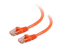 C2G Cat5e Booted Unshielded (UTP) Network Patch Cable - Patchkabel - RJ-45 (han) til RJ-45 (han) - 50 cm - UTP - CAT 5e - formet, knastfri, strenget - orange 83602