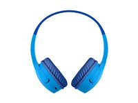 Belkin SoundForm Mini - Hovedtelefoner med mik. - på øret - Bluetooth - trådløs, kablet - 3,5 mm jackstik - blå AUD002BTBLV3