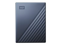 WD My Passport Ultra WDBFTM0050BBL - Harddisk - krypteret - 5 TB - ekstern (bærbar) - USB 3.1 (USB-C stikforbindelse) - 256-bit AES - blå WDBFTM0050BBL-WESN