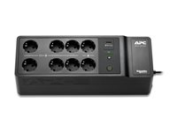 APC Back-UPS - UPS (vægmonterbar/overflademonterbar) - AC 230 V - 300 Watt - 500 VA - output-stikforbindelser: 8 BE500G2-GR