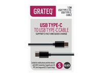 GRATEQ - USB-kabel - 24 pin USB-C (han) til 24 pin USB-C (han) - 3 A - 1 m - sort 85060QC