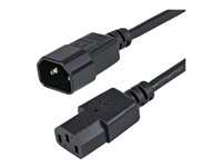 StarTech.com 1m (3ft) Power Extension Cord, C14 to C13, 10A 125V, 18AWG, Black Computer Power Cord Extension, Power Supply Extension Cable, IEC-320-C14 to IEC-320-C13 AC Power Cable - UL Listed - Forlængerkabel til strøm - power IEC 60320 C13 til IEC 60320 C14 - 1 m - sort PXT1001M