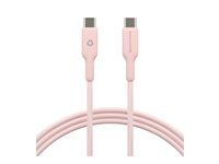dbramante1928 re-charge - USB-kabel - 24 pin USB-C (han) til 24 pin USB-C (han) - 1.5 m - flettet kabel, USB-C Power Delivery (60 W) - pink CB20CCPI7206