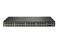 HPE Aruba Networking CX 6200F 48G Class 4 PoE 4SFP+ 370W TAA Switch - Switch - Max. Stacking Distance 10 km - L3 - Administreret - 48 x 10/100/1000 (PoE+) + 4 x 1 Gigabit / 10 Gigabit SFP+ (uplink) - front og side til ryg - monterbar på stativ - PoE+ (370 W) - TAA-kompatibel S0M89A