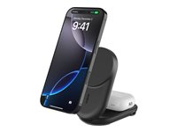 Belkin UltraCharge - Trådløs opladningsstander - 2-i-1, Qi2, magnetisk, foldbar + AC-strømadapter - 25 Watt - Fast Charge (USB-C) - sort WIZ039KQBK