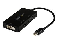 StarTech.com 3 in 1 Mini DisplayPort Adapter - 1080p - Mini DP / Thunderbolt to HDMI / VGA / DVI Splitter for Your Monitor (MDP2VGDVHD) - Videoadapter - Mini DisplayPort han til HD-15 (VGA), DVI-D, HDMI hun - 27 cm - sort - aktiv, 1920 x 1200 (WUXGA) support - for P/N: DKT31CMDPHPD MDP2VGDVHD
