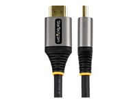 StarTech.com 10ft (3m) HDMI 2.1 Cable, Certified Ultra High Speed HDMI Cable 48Gbps, 8K 60Hz/4K 120Hz HDR10+ eARC, Ultra HD 8K HDMI Cable/Cord w/TPE Jacket, For UHD Monitor/TV/Display - Dolby Vision/Atmos, DTS-HD (HDMM21V3M) - Ultra High Speed - HDMI-kabel med Ethernet - HDMI han til HDMI han - 3 m - afskærmet - grå, sort - passivt, 4K120 Hz support, 8K60 Hz (7680 x 4320) support - for P/N: 4PORT-8K-HDMI-SWITCH HDMM21V3M