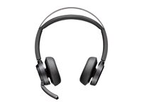HP Poly Voyager Focus 2 - Headset - på øret - Bluetooth - trådløs, kablet - aktiv støjfjerning - USB-C via Bluetooth adapter - sort 77Y89AA