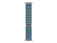 Apple - Løkke for smart watch - 49 mm, naturlig titanfinish - Small størrelse - lyseblå - for Watch Hermès Series 9, SE 3, Series 10, Series 11, Series 8, Series 9, Ultra 2, Ultra 3 MFTH4ZM/A