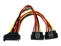 StarTech.com 6in Latching SATA Power Y Splitter Cable Adapter - M/F - 6 inch Serial ATA Power Cable Splitter - SATA Power Y Cable Adapter - Strøm-splitter - SATA strøm (han) til SATA strøm (hun) - 15.24 cm - haspet - for P/N: HSB13SATSASB, HSB1SATSASBA, HSB1SATSASVA, HSB225S3R, HSB43SATSASB, SATSASBP425 PYO2LSATA