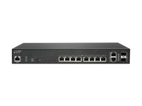SonicWall Switch SWS12-10FPOE - Switch - Administreret - 10 x 10/100/1000 (PoE+) + 2 x Gigabit SFP - desktop - PoE+ (130 W) - sælges ikke, demo 02-SSC-4866