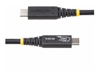 StarTech.com 1m (3.3ft) USB4 Cable, USB-IF Certified USB-C Cable, 40 Gbps - USB-kabel - 24 pin USB-C (han) til 24 pin USB-C (han) - USB4 / Thunderbolt 3 / Thunderbolt 4 / DisplayPort 1.4 - 48 V - 5 A - 1 m - 8K60 Hz support, 4K120 Hz support, forlænget strømrækkevidde (EPR), Power Delivery 3.1 support, halogenfri, passivt - sort 1M-40G-USB4-CABLE