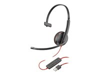 Poly Blackwire 3210 - Blackwire 3200 Series - headset - på øret - kablet - USB-A - sort - Skype Certified, Cisco Jabber Certified, Avaya Certified 80S01AA